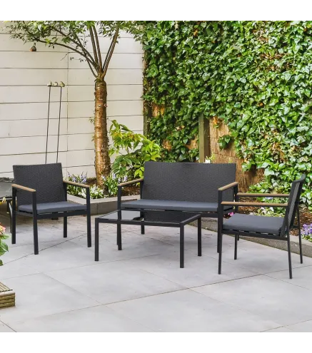 Conjunto 4 Piezas Muebles de Ratán