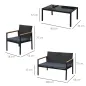 Conjunto 4 Piezas Muebles de Ratán
