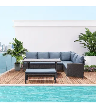 Conjunto 4 Piezas Muebles de Ratán