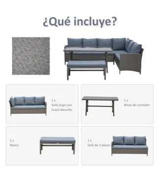 Conjunto 4 Piezas Muebles de Ratán