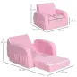 Sillón para Niños de 3 Años Sofá Transformable Diseño 2 en 1 Cama Infantil Plegable de 2 Posiciones con Reposabrazos Asiento Anc