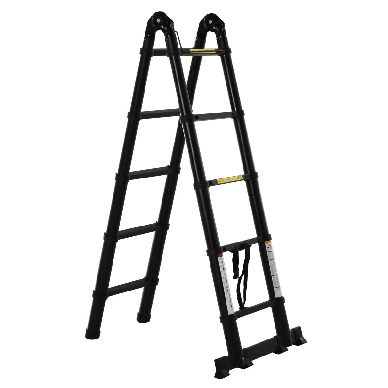 Escalera Telescópica Plagable Multifuncional Estable Marco en A Portátil de 10 Pasos 3 Formas 320x67x7 cm Negro Escalera Telescópica Plagable Multifuncional Estable Marco en A Portátil de 10 Pasos 3 Formas 320x67x7 cm Negro