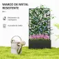 Jardinera Elevada con Panel de Privacidad de Hojas Decorativas de Metal y Opción de Montaje en Pared 61x23x113 cm Negro