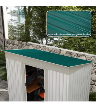 Juego de 12 Paneles para Tejado de Acero Galvanizado 7m² para Caseta de Herramientas Cobertizo 129x45cm Verde