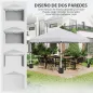 Carpa Plegable Pop-up 3x3 m con 2 Paredes Laterales Anti-UV Altura Ajustable Sacos de Arena y Bolsa de Transporte Blanco