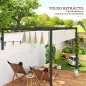 Pérgola de Pared 3x2 m con Techo Retráctil Tela de Poliéster Resistente al Agua para Jardín Patio Crema