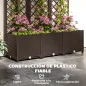 Jardinera con Enrejado de Plástico para Plantas Trepadoras con Drenaje y Amplio Espacio de Cultivo 120x40x135 cm Marrón