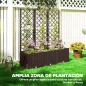 Jardinera con Enrejado de Plástico para Plantas Trepadoras con Drenaje y Amplio Espacio de Cultivo 120x40x135 cm Marrón