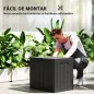 Baúl de Almacenaje Exterior de Polipropileno Impermeable con Asas y Soporte para Candado 56x41x50 cm Negro