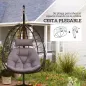 Silla Colgante Huevo con Soporte con Cesta Plegable Cojín y Reposacabezas para Interior y Exterior Carga 120 kg Gris