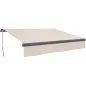 Toldo Manual Retráctil para Jardín con Manivela Protección UV Estructura de Metal y Aluminio 295x200 cm Crema