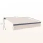 Toldo Manual Retráctil para Jardín con Manivela Protección UV Estructura de Metal y Aluminio 295x200 cm Crema