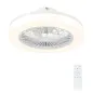 Ventilador de Techo con Luz LED Regulable Motor DC Silencioso Control Remoto y Temporizador 2/4 Horas Ø46x16 cm Blanco