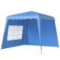 Carpa Plegable Pop-up 2,89x2,89m Cenador Pabellón de Jardín con Paredes Laterales Altura Ajustable Protección UV50+ Azul