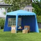 Carpa Plegable Pop-up 2,89x2,89m Cenador Pabellón de Jardín con Paredes Laterales Altura Ajustable Protección UV50+ Azul