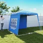 Carpa Plegable Pop-up 2,89x2,89m Cenador Pabellón de Jardín con Paredes Laterales Altura Ajustable Protección UV50+ Azul