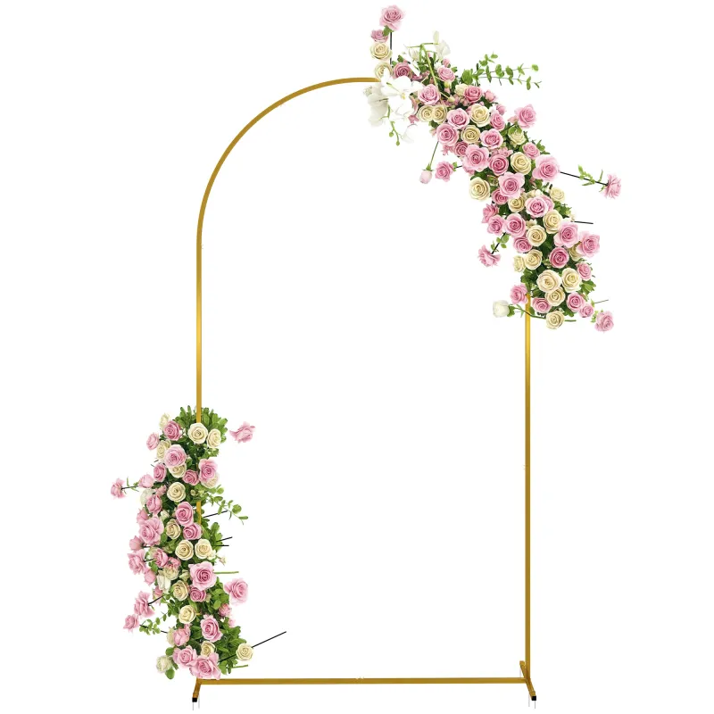 Arco de Jardín de Metal para Rosas Arco de Boda con Recubrimiento en Polvo para Decoración 120x40x220 cm Dorado