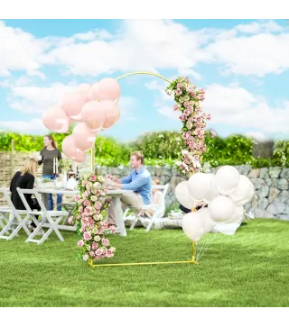 Arco de Jardín de Metal para Rosas Arco de Boda con Recubrimiento en Polvo para Decoración 120x40x220 cm Dorado