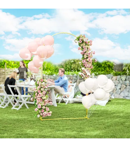 Arco de Jardín de Metal para Rosas Arco de Boda con Recubrimiento en Polvo para Decoración 120x40x220 cm Dorado