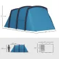 Tienda de Campaña Inflable Tipo Túnel para 3-6 Personas con Vestíbulo Ventanas de Malla y Bolsa Impermeable Azul