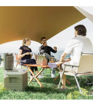 Nevera Portátil Eléctrica 30L Refrigerador de Coche 12V/24V -20℃ a +20 ℃ con Pantalla LED Táctil 61x39x41,5 cm Verde