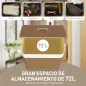 Cesto de Ropa Sucia con Tapa 72L Bolsa Interior Extraíble y Asas para Lavandería Dormitorio 40x30x60 cm Marrón