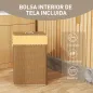 Cesto de Ropa Sucia con Tapa 72L Bolsa Interior Extraíble y Asas para Lavandería Dormitorio 40x30x60 cm Marrón