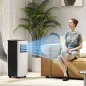 Aire Acondicionado Portátil 3 en 1 9000 BTU con Control Remoto Pantalla LED Temporizador 2 Velocidades para 28m² Blanco