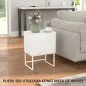 Pack de 2 Mesitas de Noche Estrechas con 2 Cajones Apertura por Presión y Patas de Acero 40x30x55 cm Blanco