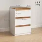 Pack de 2 Mesitas de Noche Estrechas de 3 Cajones Cajoneras para Salón Pasillo 40x30x59,5 cm Blanco