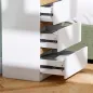 Pack de 2 Mesitas de Noche Estrechas de 3 Cajones Cajoneras para Salón Pasillo 40x30x59,5 cm Blanco