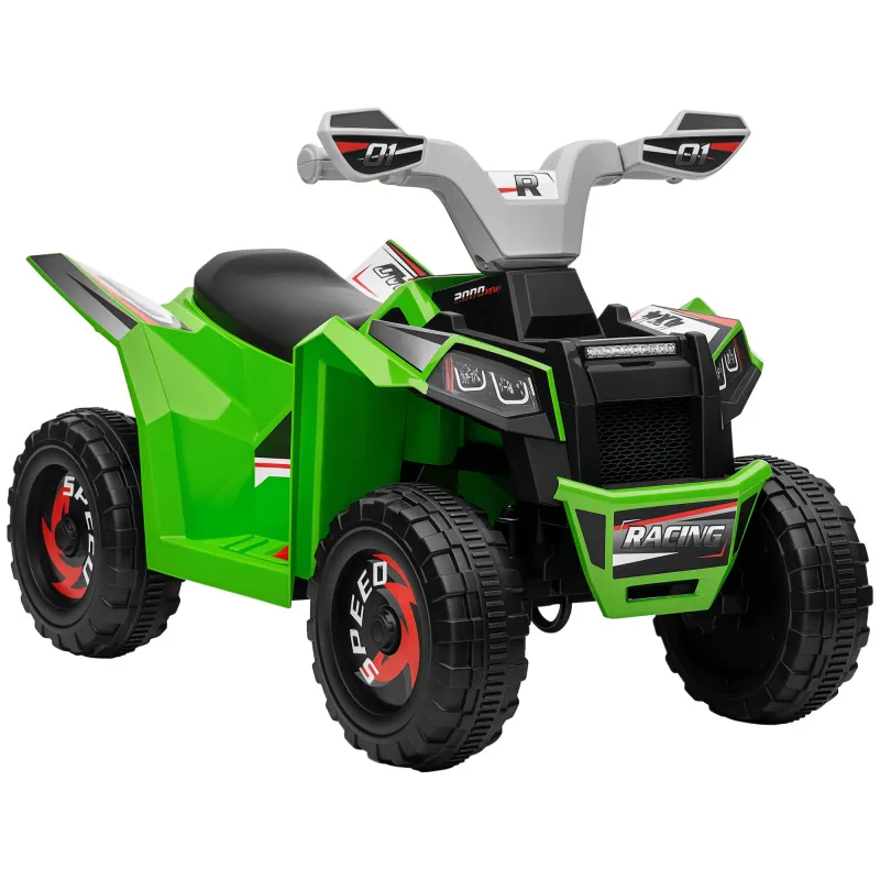 Quad Eléctrico para Niños de 18-36 Meses con Avance y Retroceso Velocidad de 2,5 km/h 70x41,5x48,5 cm Verde
