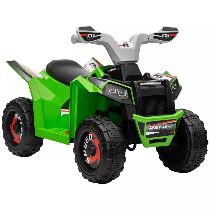 Quad Eléctrico para Niños de 18-36 Meses con Avance y Retroceso Velocidad de 2,5 km/h 70x41,5x48,5 cm Verde Quad Eléctrico para Niños de 18-36 Meses con Avance y Retroceso Velocidad de 2,5 km/h 70x41,5x48,5 cm Verde
