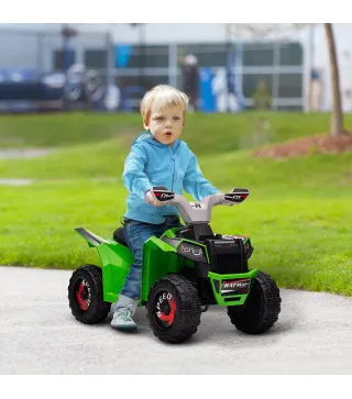 Quad Eléctrico para Niños de 18-36 Meses con Avance y Retroceso Velocidad de 2,5 km/h 70x41,5x48,5 cm Verde
