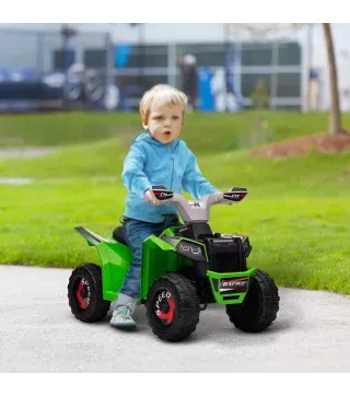 Quad Eléctrico para Niños de 18-36 Meses con Avance y Retroceso Velocidad de 2,5 km/h 70x41,5x48,5 cm Verde
