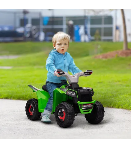 Quad Eléctrico para Niños de 18-36 Meses con Avance y Retroceso Velocidad de 2,5 km/h 70x41,5x48,5 cm Verde