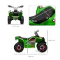 Quad Eléctrico para Niños de 18-36 Meses con Avance y Retroceso Velocidad de 2,5 km/h 70x41,5x48,5 cm Verde