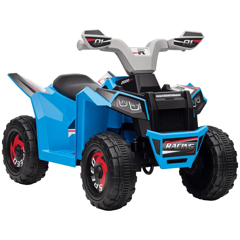 Quad Eléctrico para Niños de 18-36 Meses con Avance y Retroceso Velocidad de 2,5 km/h 70x41,5x48,5 cm Azul