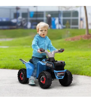 Quad Eléctrico para Niños de 18-36 Meses con Avance y Retroceso Velocidad de 2,5 km/h 70x41,5x48,5 cm Azul