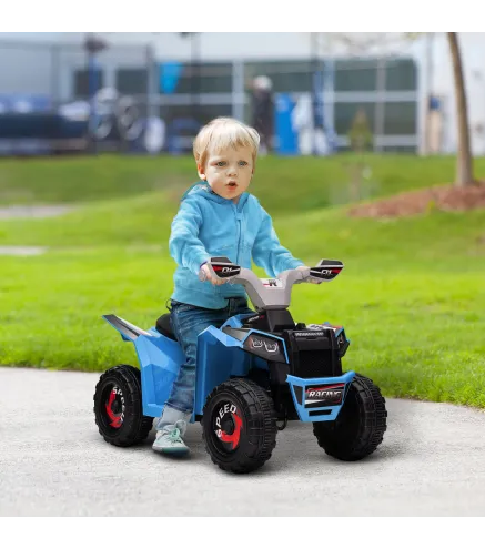 Quad Eléctrico para Niños de 18-36 Meses con Avance y Retroceso Velocidad de 2,5 km/h 70x41,5x48,5 cm Azul