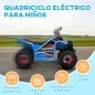 Quad Eléctrico para Niños de 18-36 Meses con Avance y Retroceso Velocidad de 2,5 km/h 70x41,5x48,5 cm Azul