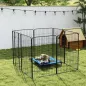 Parque para Mascotas de 8 Paneles 80x120 cm Corralito para Perros con Puerta y Doble Pestillo Metálicos Negro