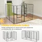 Parque para Mascotas de 8 Paneles 80x120 cm Corralito para Perros con Puerta y Doble Pestillo Metálicos Negro