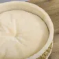 Cama para Perros Miniaturas con Cojín Lavable Cuerda de Seagrass y Marco de Madera Ø48x24,5 cm Beige