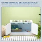Comedero Elevado para Perros Grandes con 2 Cuencos de 2000ml y Almacenamiento Oculto 60x30x35,5 cm Blanco
