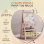 Pizarra Infantil Caballete 3 en 1 Caballete de Pintura para Niños de Doble Cara con Rollo de Papel y Cestas Rosa Palo