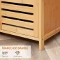 Aparador para Salón de Bambú con 3 Puertas Ranuradas Estantes para Comedor Cocina Entrada Natural 100x35x82 cm
