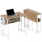 Escritorio Plegable con Ruedas Balda y Bolsillo de Almacenaje Ideal para Espacios Pequeños 80x50x75 cm Blanco y Natural Escritorio Plegable con Ruedas Balda y Bolsillo de Almacenaje Ideal para Espacios Pequeños 80x50x75 cm Blanco y Natural