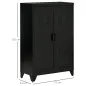 Armario Metálico con Doble Puerta y 2 Baldas Ajustables Mueble Multiusos para Oficina Salón Dormitorio 75x33x110cm Negro