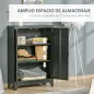 Armario Metálico con Doble Puerta y 2 Baldas Ajustables Mueble Multiusos para Oficina Salón Dormitorio 75x33x110cm Negro